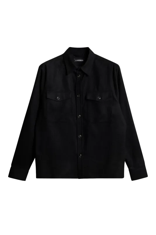 Flat Wool Overshirt / Black sold by J. Lindeberg