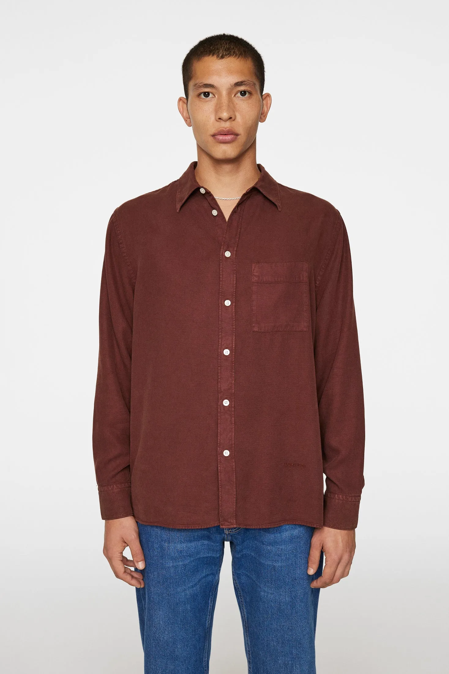 Reg Struct GMD Tencel Shirt / Bitter Chocolate sold by J. Lindeberg product image thumbnail 2