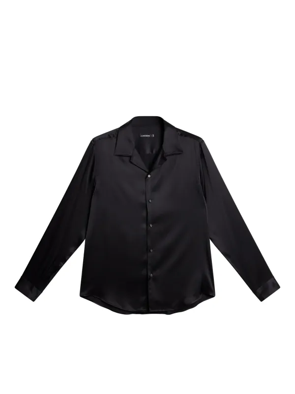 PJ Solid Silk Shirt / Black sold by J. Lindeberg