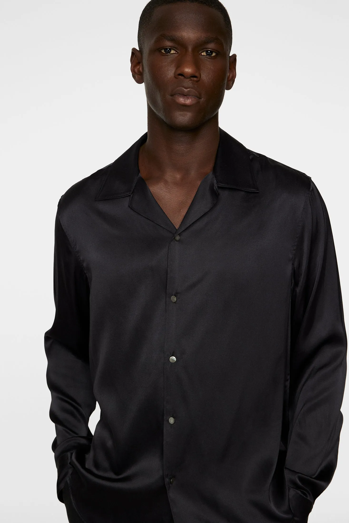 PJ Solid Silk Shirt / Black sold by J. Lindeberg product image thumbnail 5