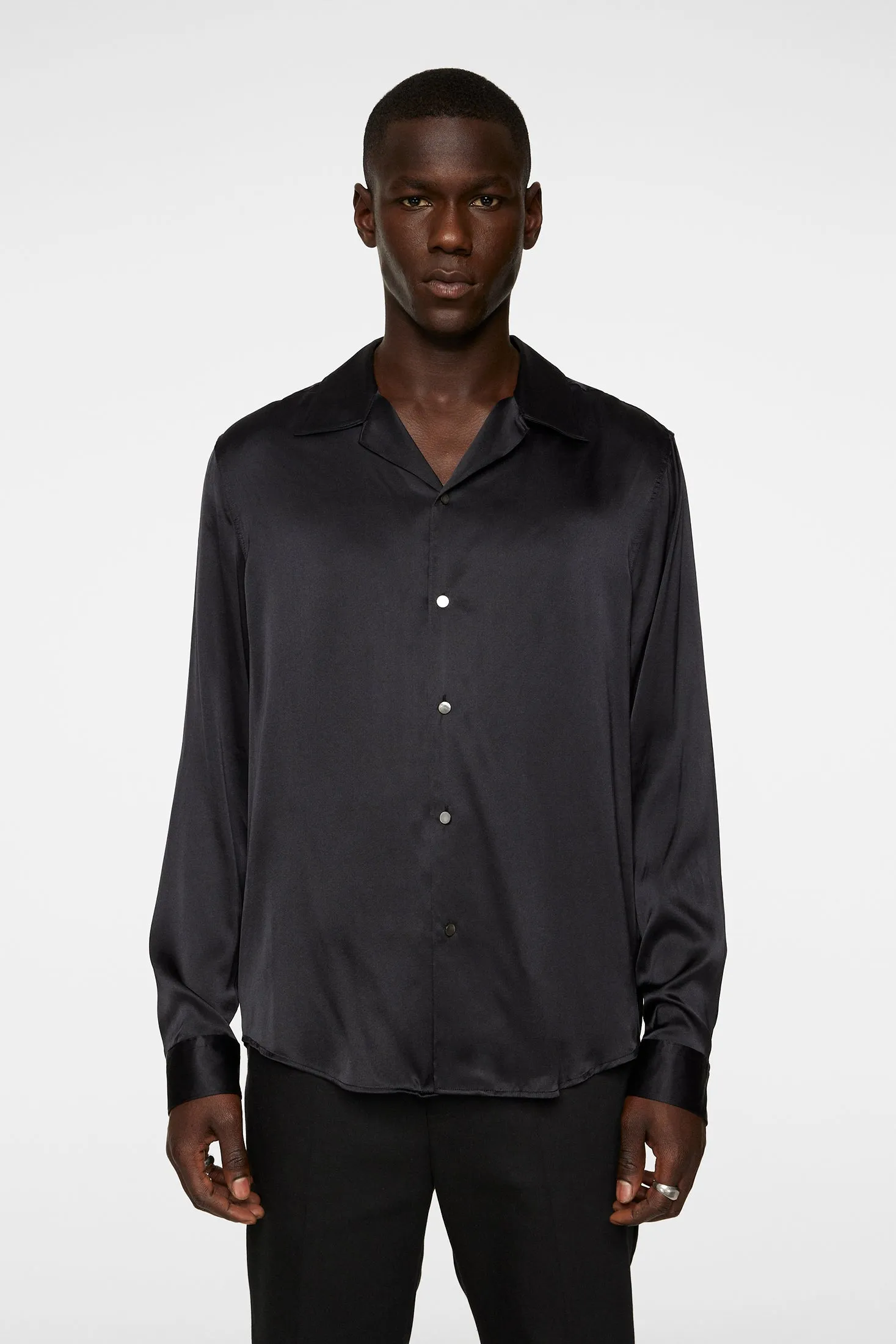 PJ Solid Silk Shirt / Black sold by J. Lindeberg product image thumbnail 2