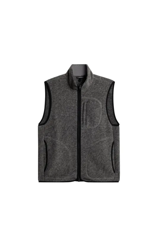 Duncan Wool Fleece Vest / Light Grey Melange sold by J. Lindeberg