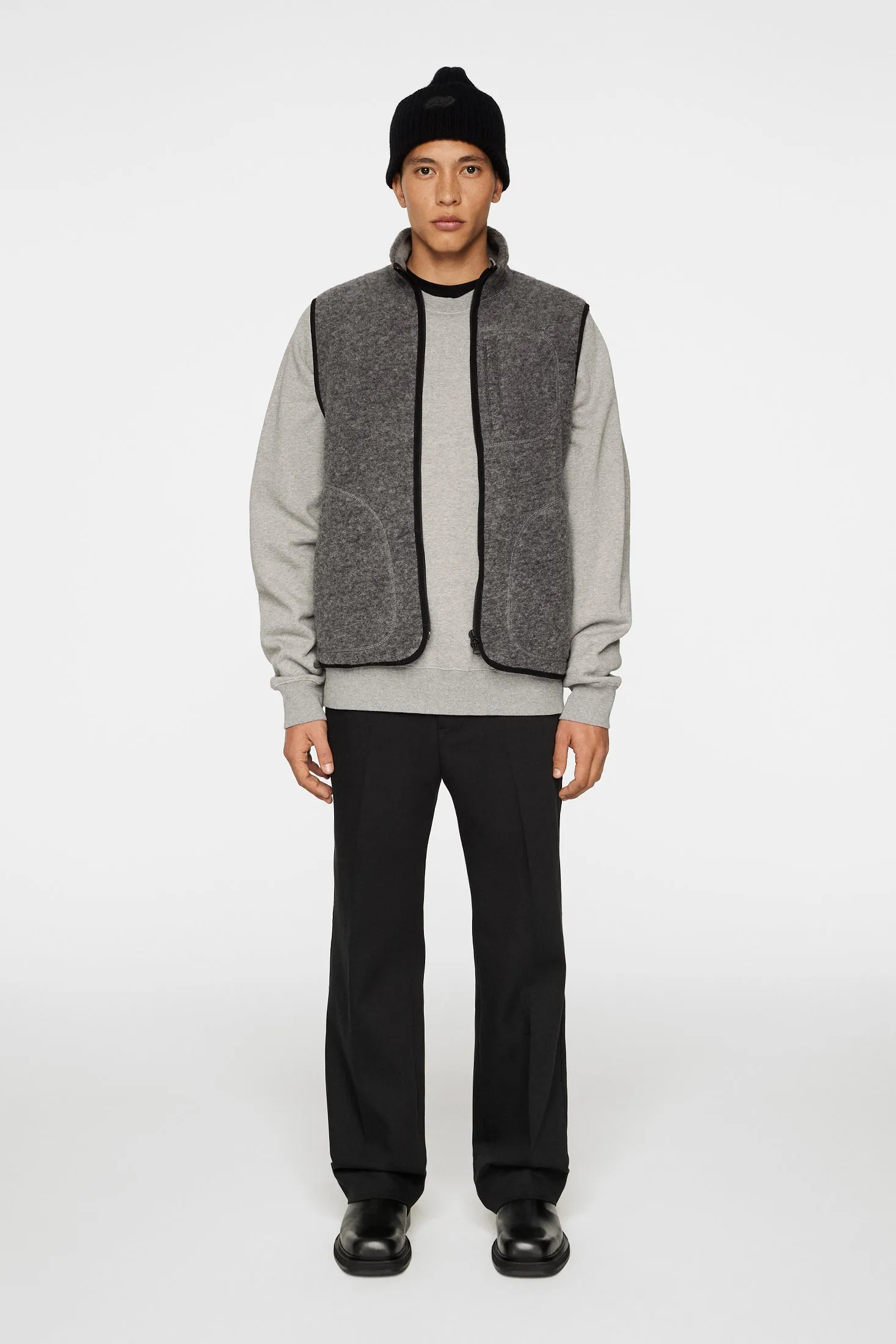Duncan Wool Fleece Vest / Light Grey Melange sold by J. Lindeberg product image thumbnail 4