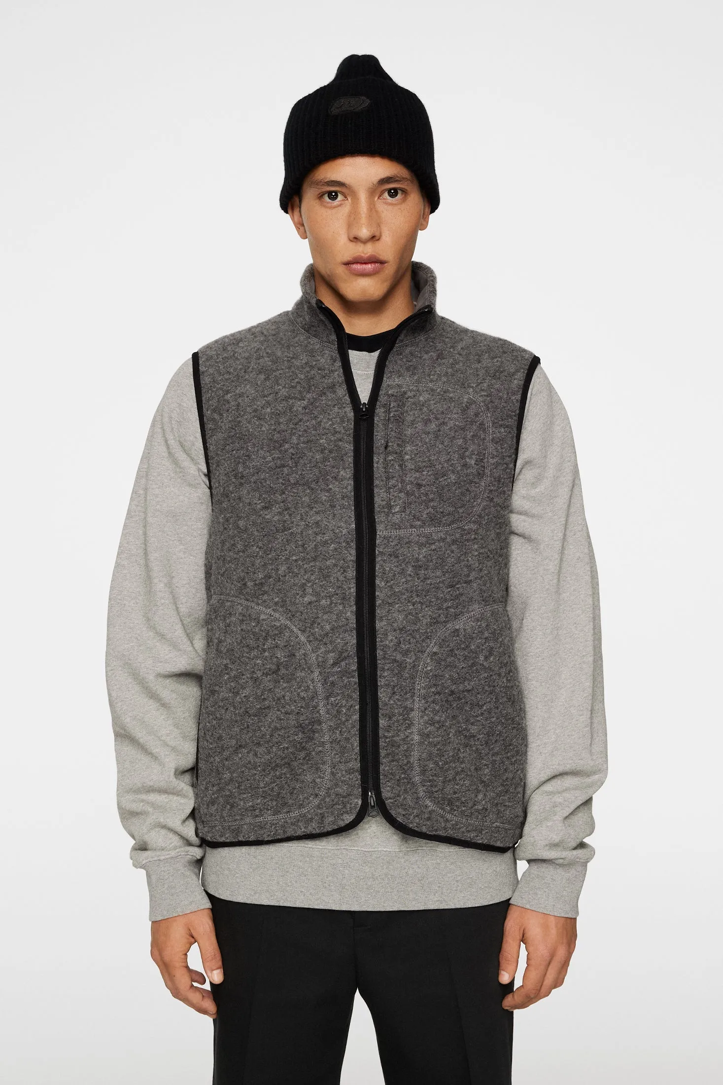 Duncan Wool Fleece Vest / Light Grey Melange sold by J. Lindeberg product image thumbnail 2