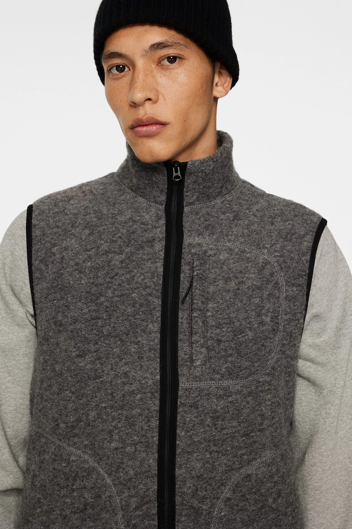 Duncan Wool Fleece Vest / Light Grey Melange sold by J. Lindeberg product image thumbnail 5