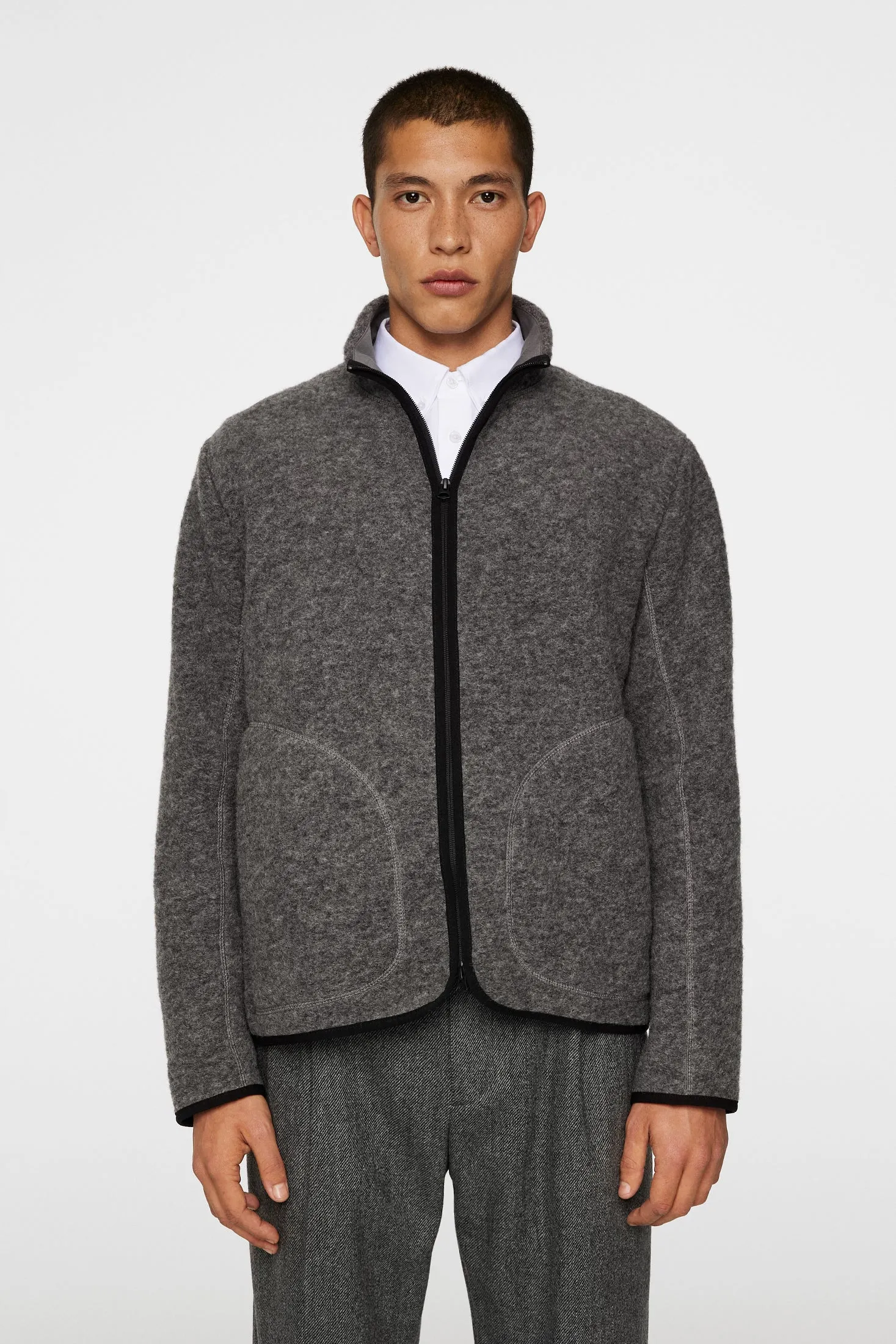 Dustin Wool Fleece Jacket / Light Grey Melange sold by J. Lindeberg product image thumbnail 2