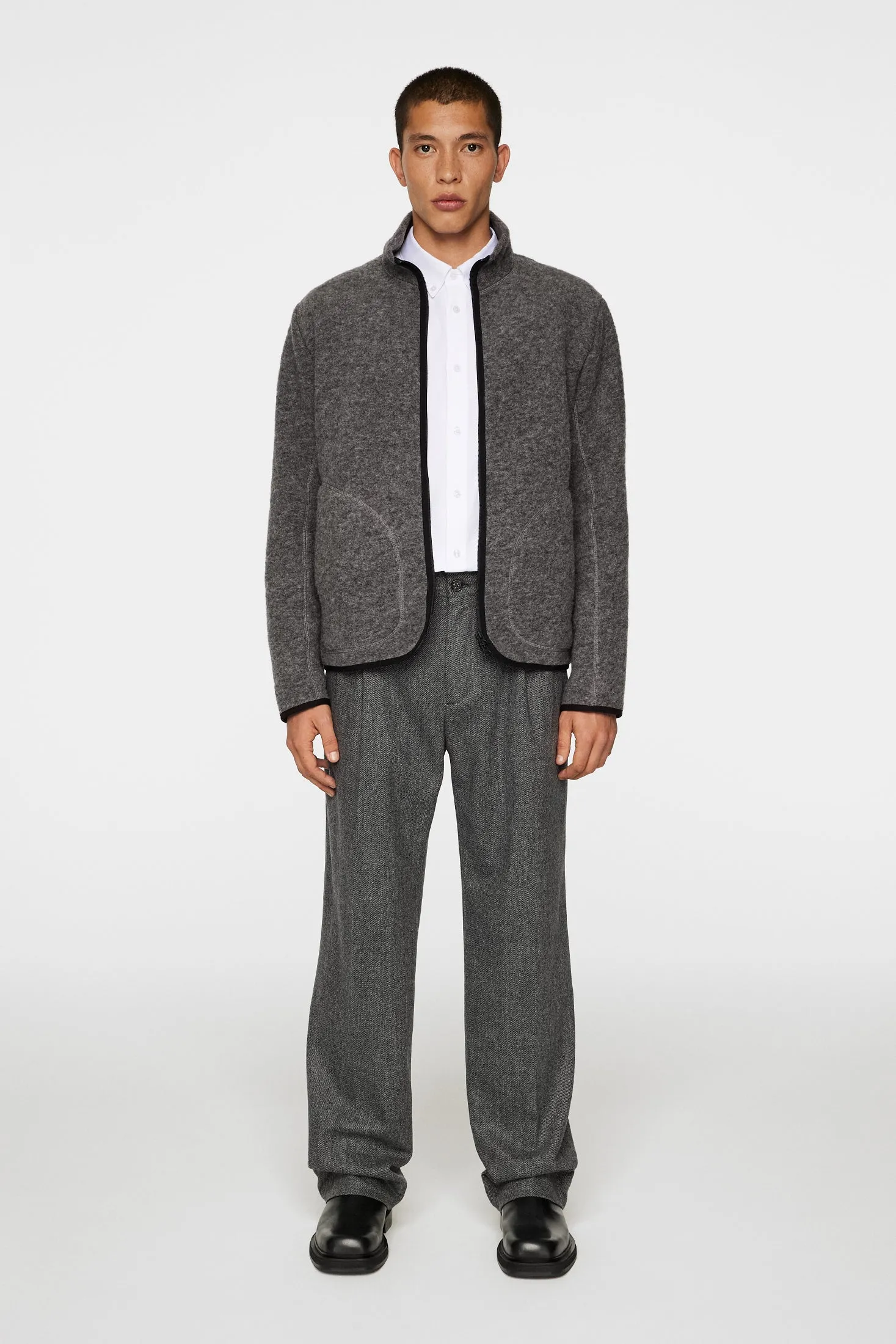Dustin Wool Fleece Jacket / Light Grey Melange sold by J. Lindeberg product image thumbnail 4