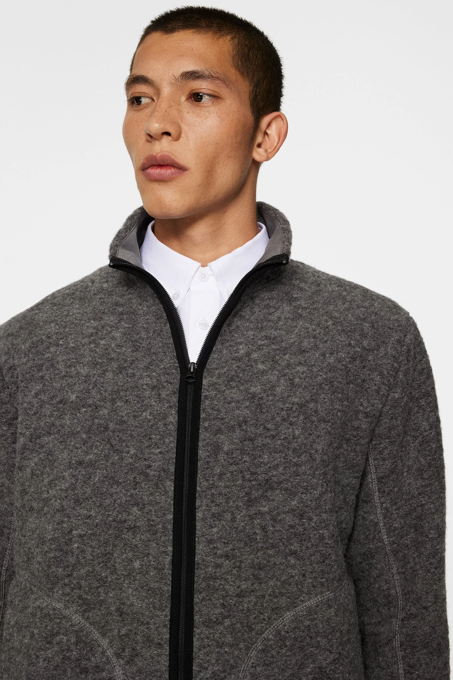 Dustin Wool Fleece Jacket / Light Grey Melange sold by J. Lindeberg product image thumbnail 5