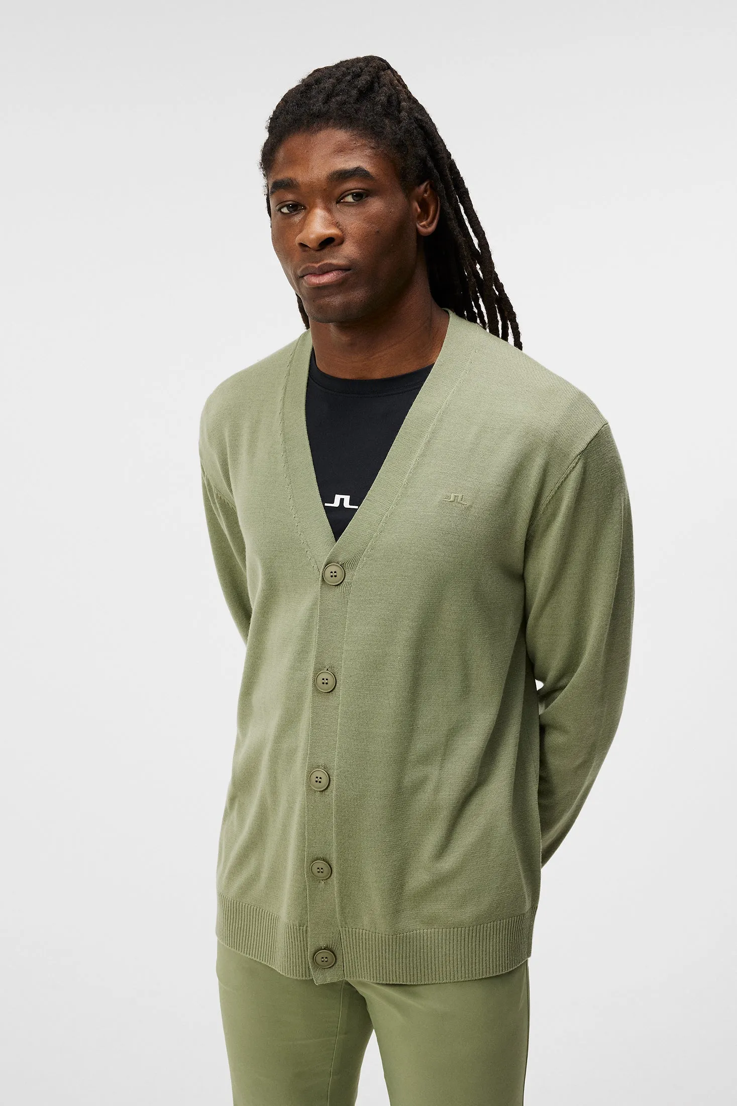 Lucas Knitted Cardigan / Oil Green sold by J. Lindeberg product image thumbnail 2