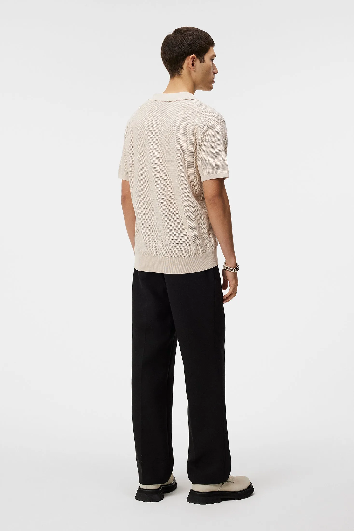 Ben Open Collar Polo / Moonbeam sold by J. Lindeberg product image thumbnail 3