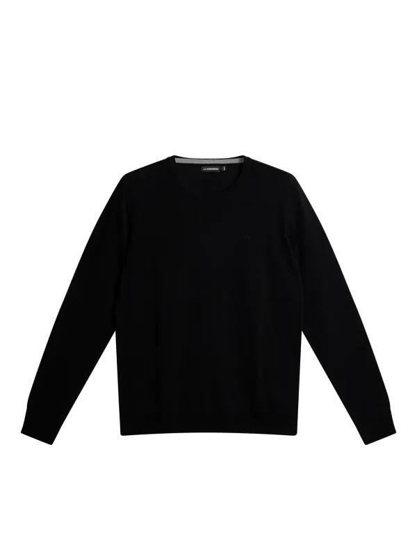 Lyle Merino Crew Neck Sweater / Black sold by J. Lindeberg