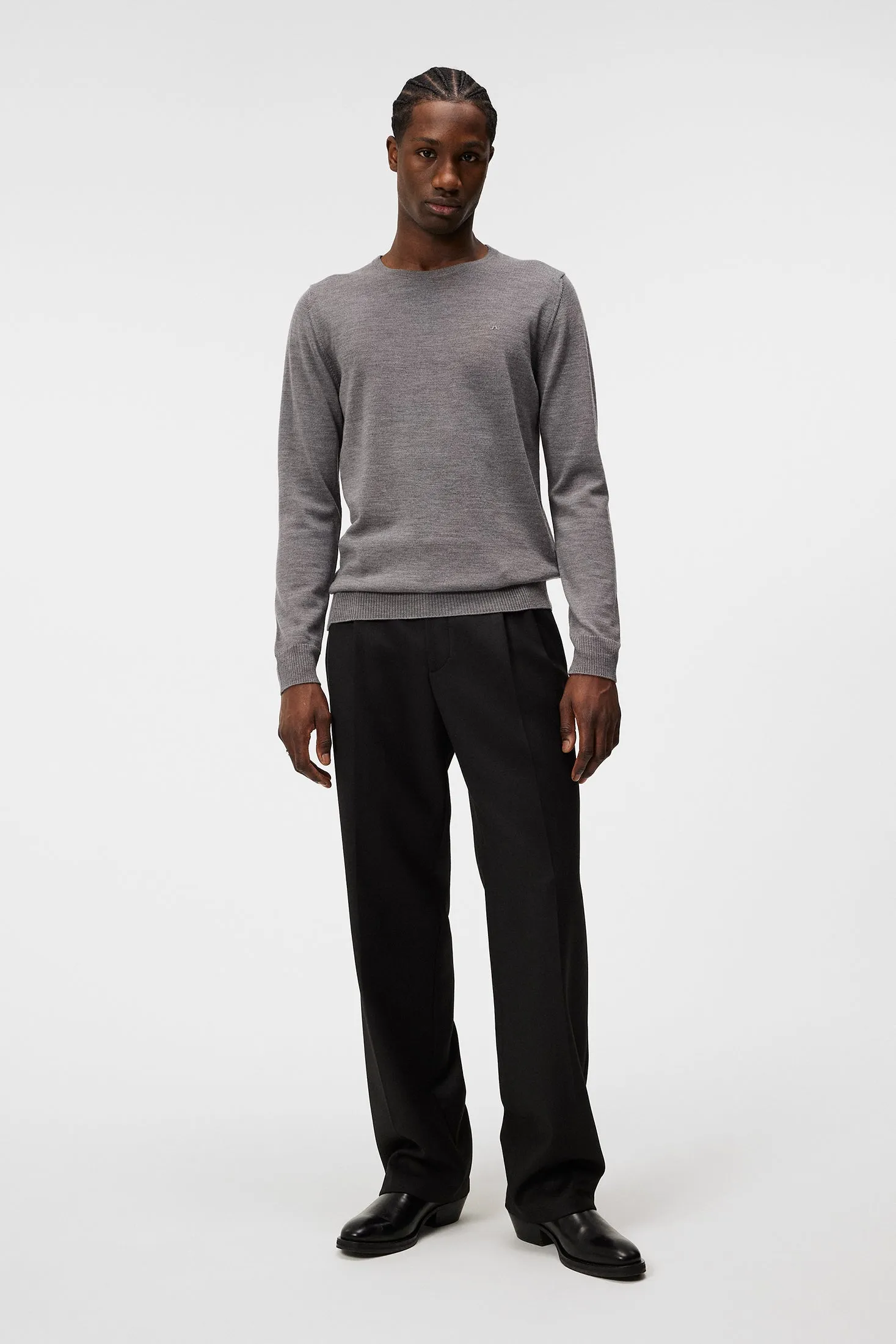 Lyle Merino Crew Neck Sweater / Grey Melange sold by J. Lindeberg product image thumbnail 4