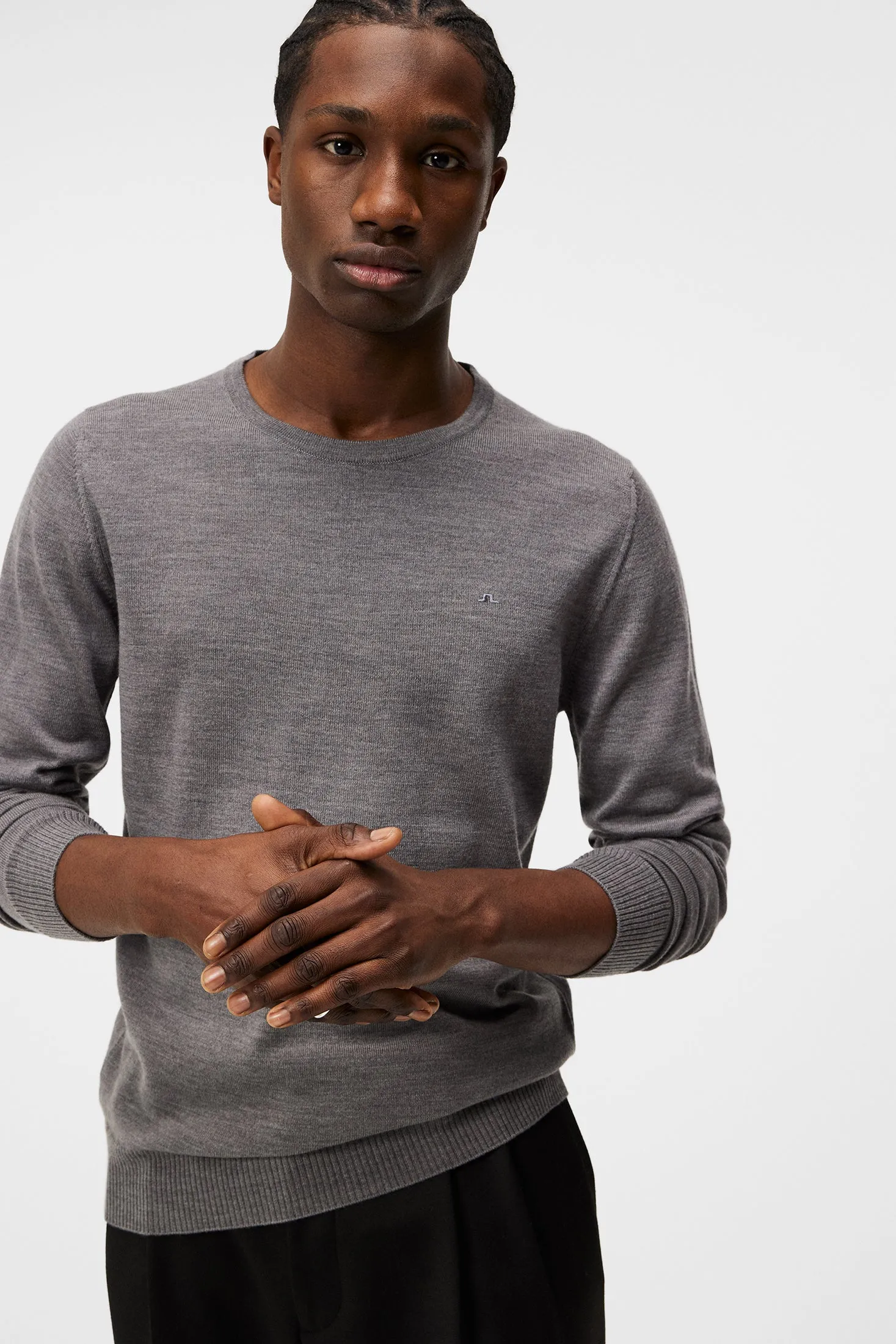 Lyle Merino Crew Neck Sweater / Grey Melange sold by J. Lindeberg product image thumbnail 5