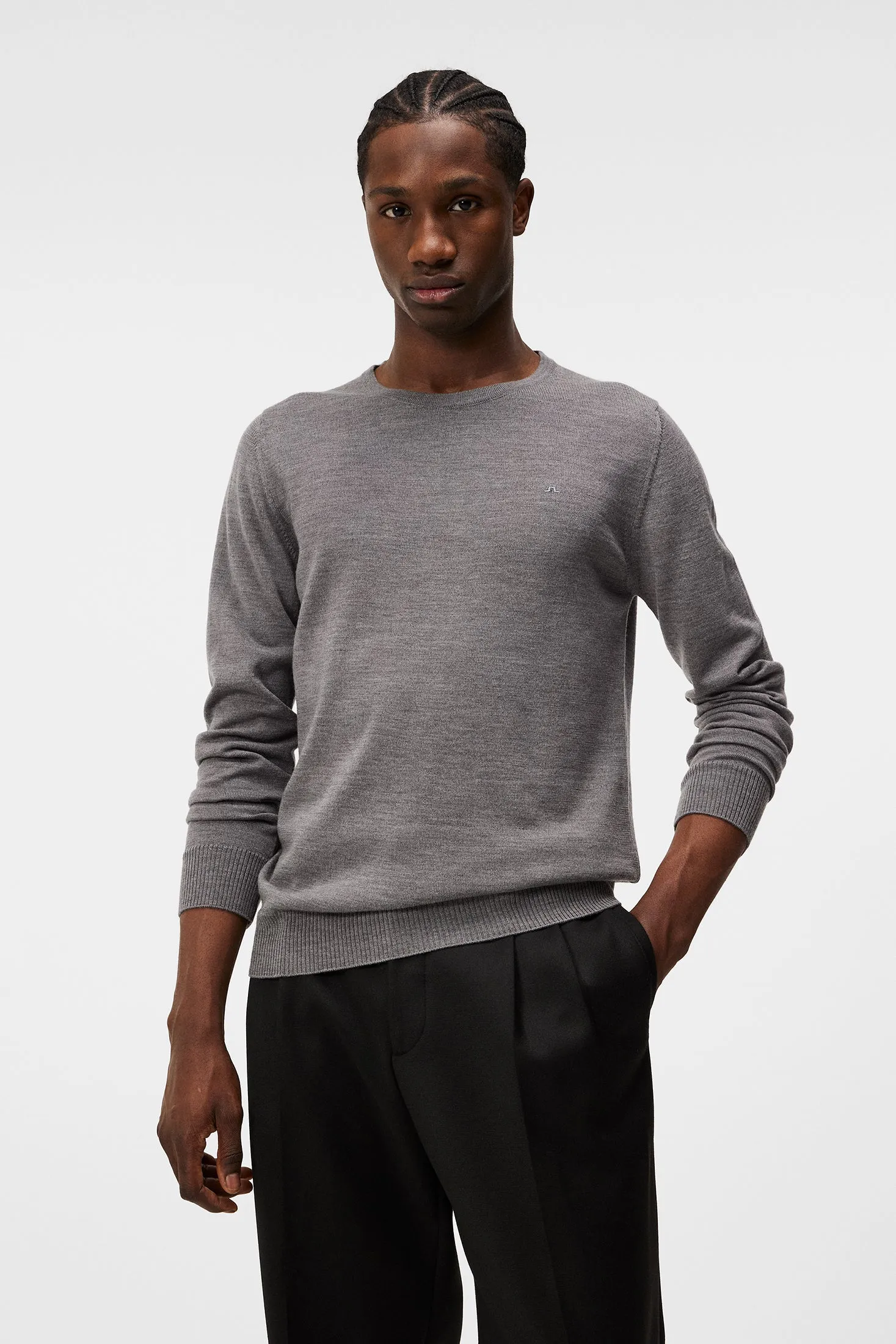 Lyle Merino Crew Neck Sweater / Grey Melange sold by J. Lindeberg product image thumbnail 2