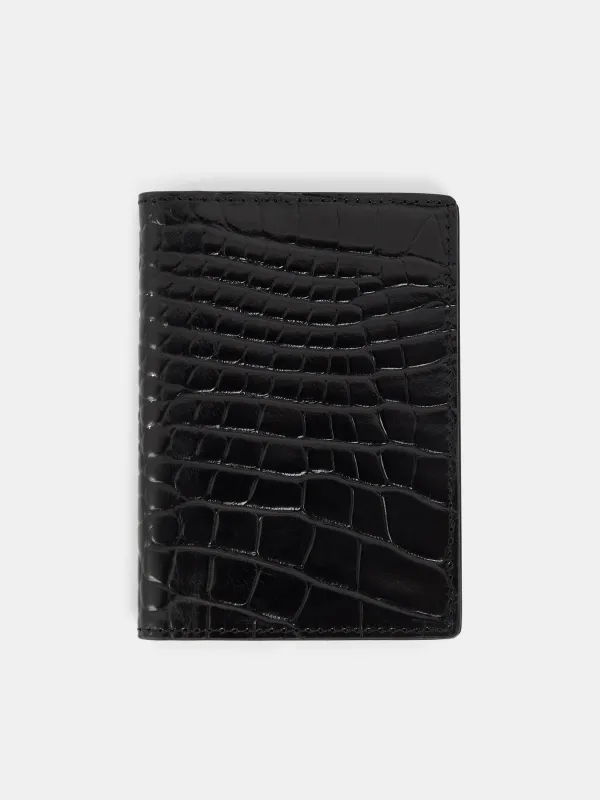 Croc Folded Card Holder / Black sold by J. Lindeberg