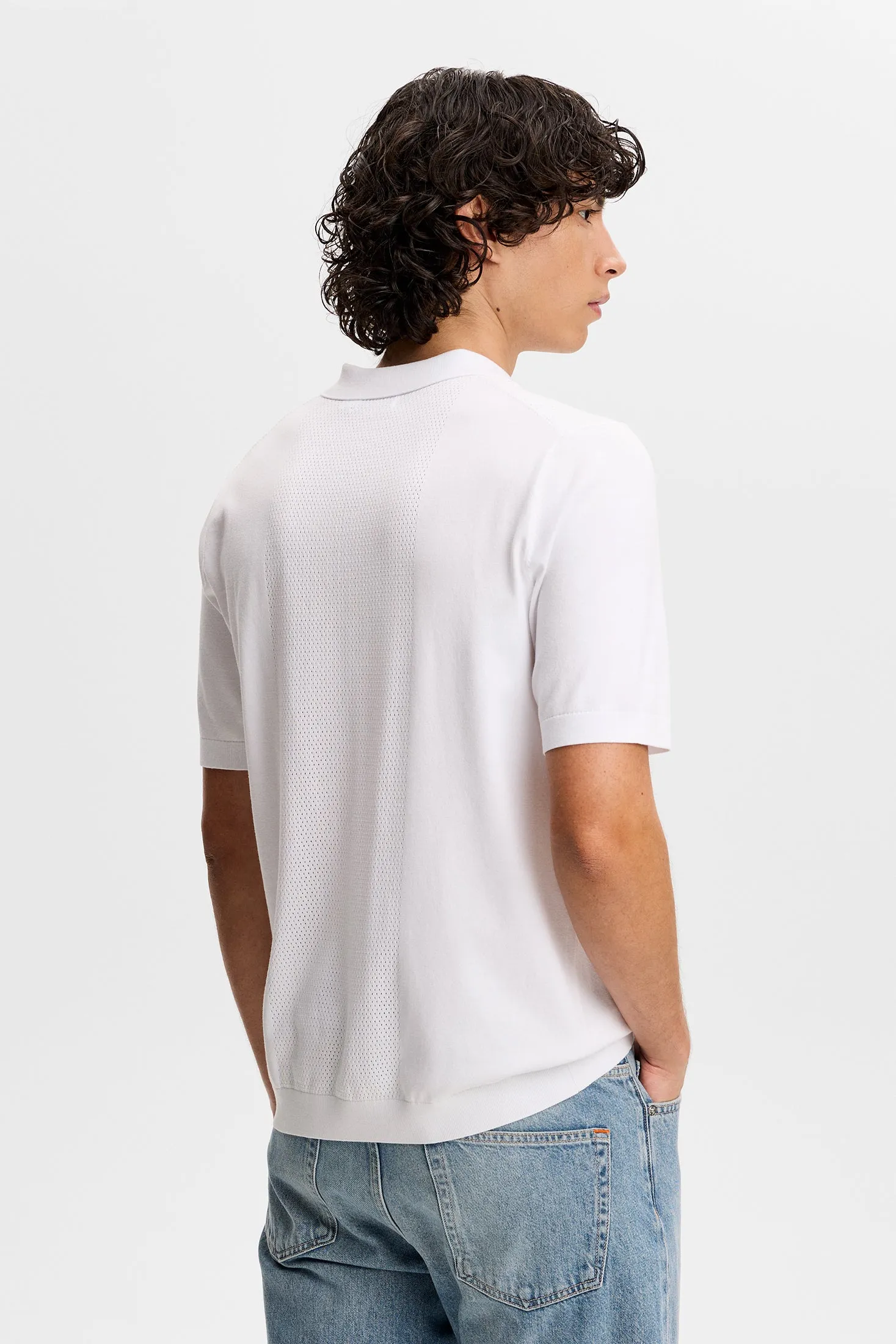 Reymond Seasonal Knit Polo / White sold by J. Lindeberg product image thumbnail 3