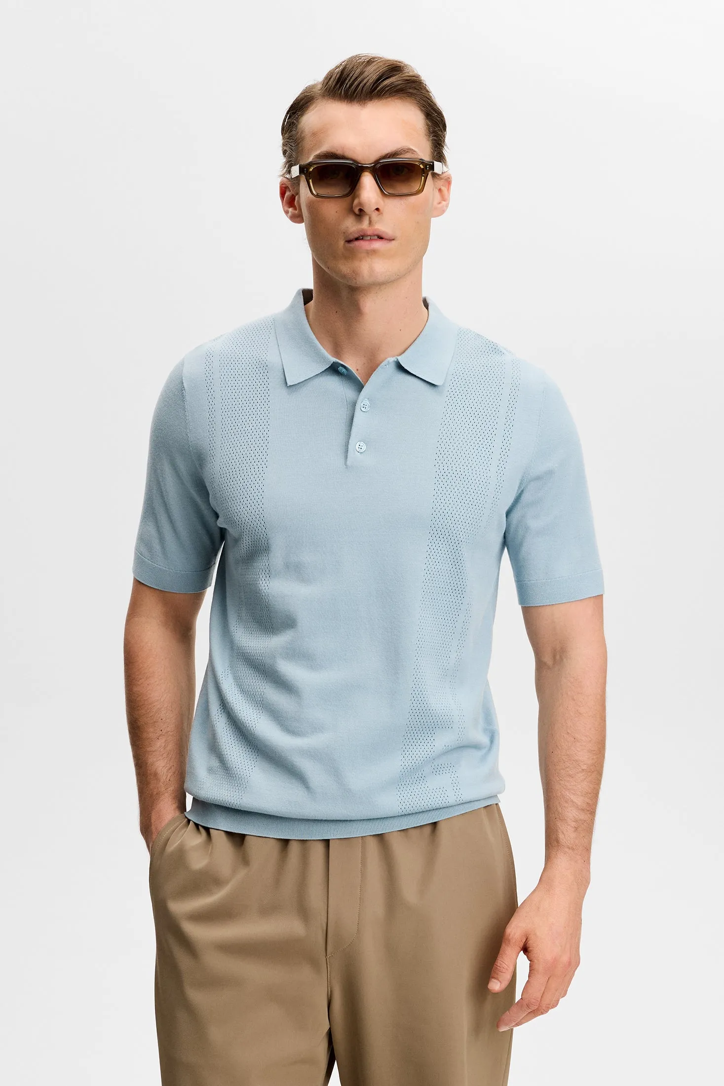 Reymond Seasonal Knit Polo / Forget-Me-Not sold by J. Lindeberg product image thumbnail 2