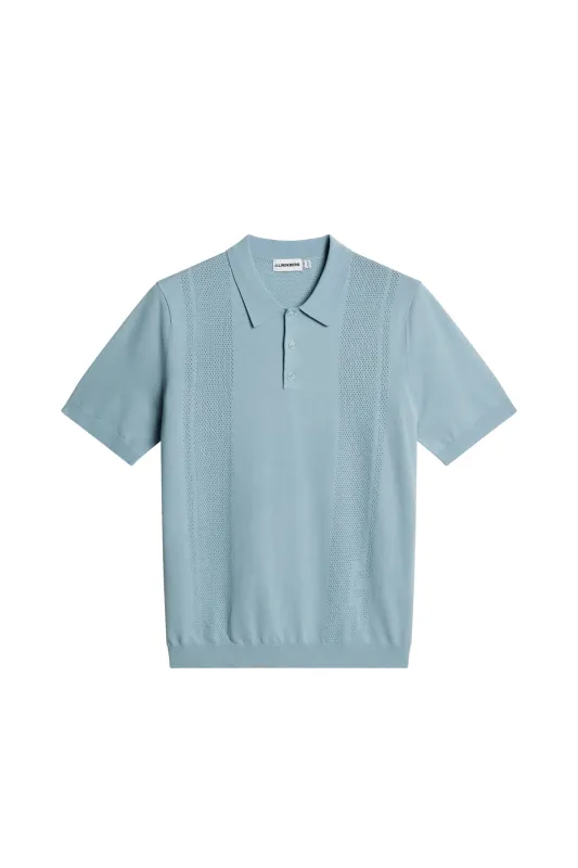 Reymond Seasonal Knit Polo / Forget-Me-Not sold by J. Lindeberg