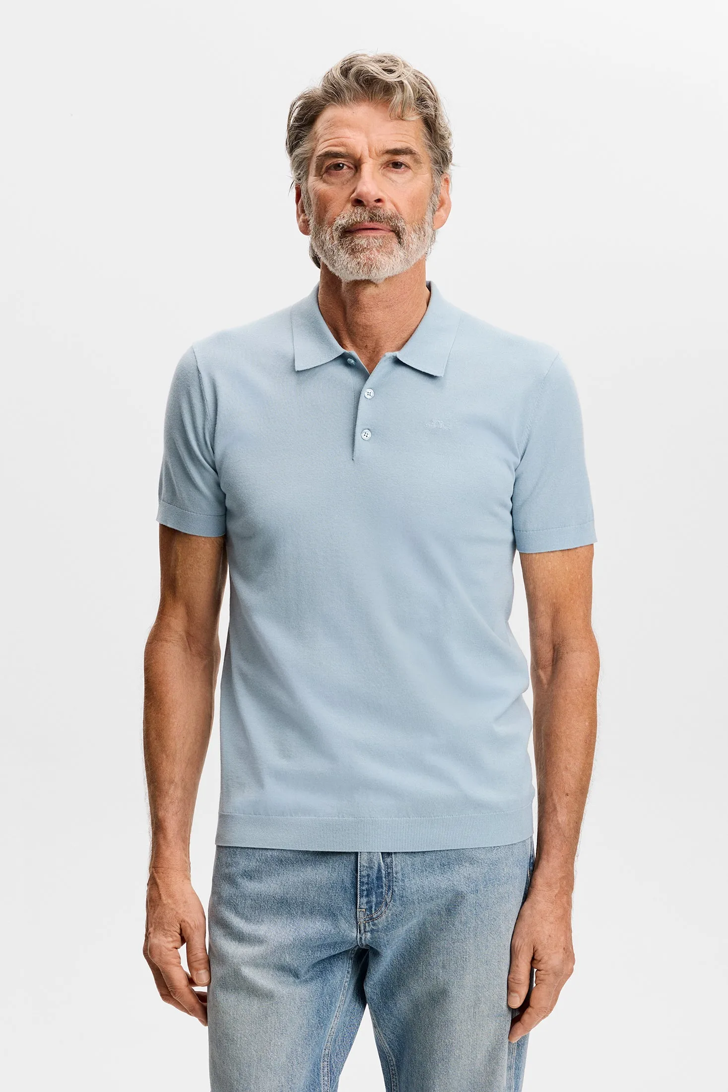 Ridge Knitted Polo / Forget-Me-Not sold by J. Lindeberg product image thumbnail 2