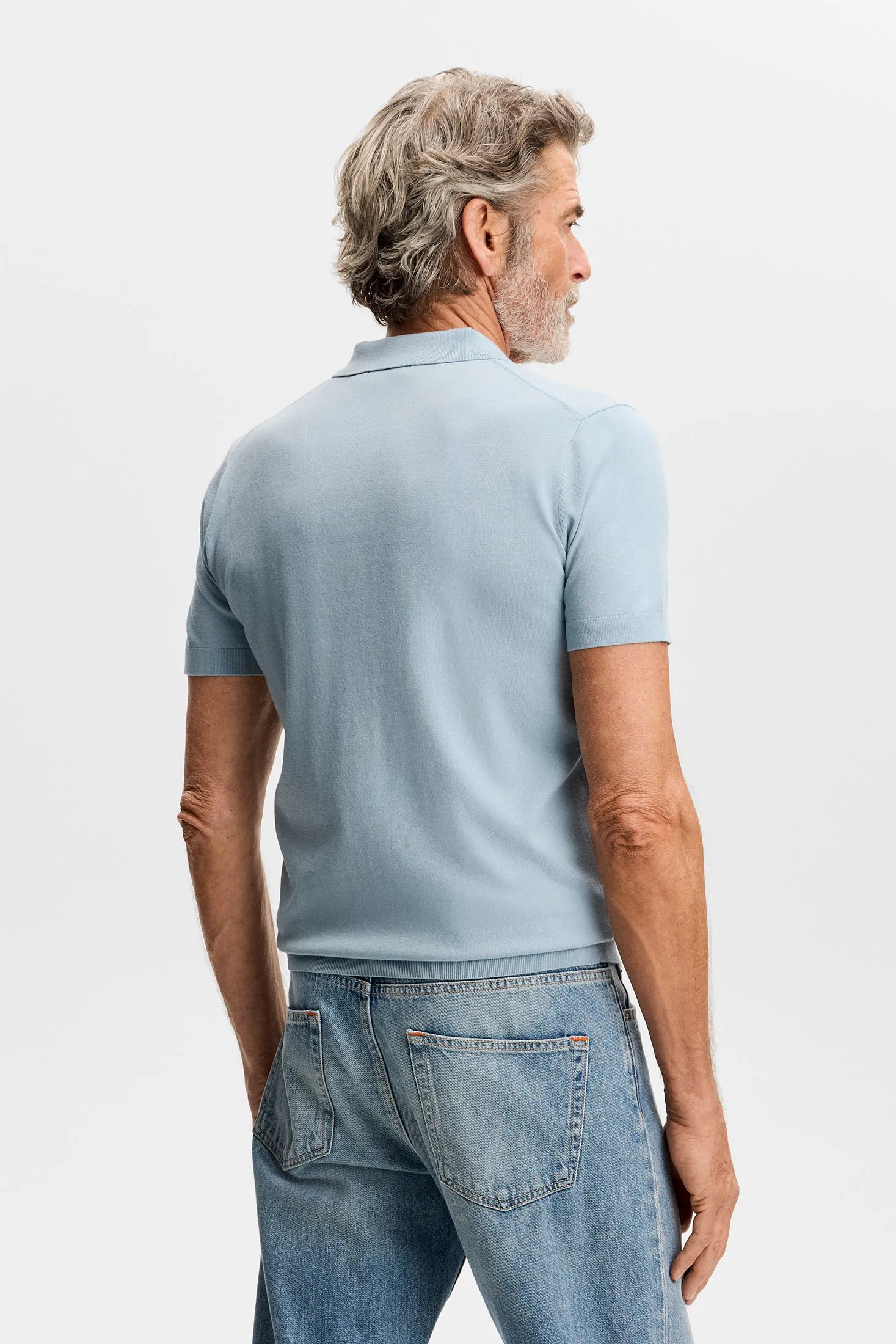 Ridge Knitted Polo / Forget-Me-Not sold by J. Lindeberg product image thumbnail 3