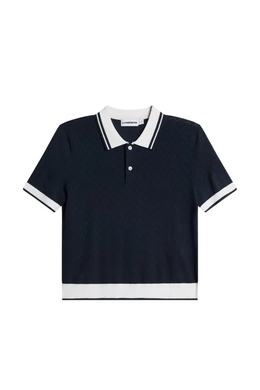 Polly Pointelle Polo / JL Navy made by J. Lindeberg