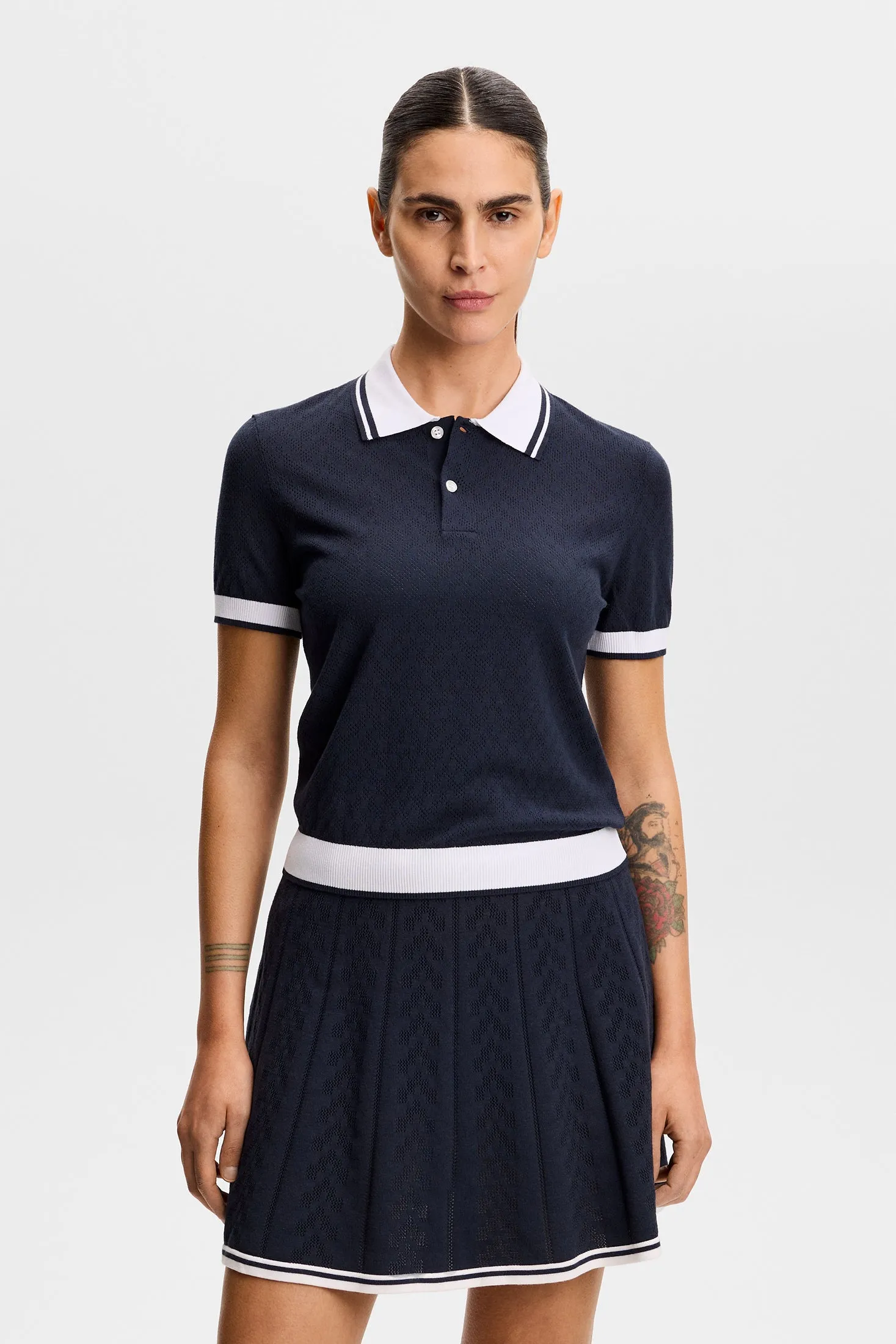 Polly Pointelle Polo / JL Navy sold by J. Lindeberg product image thumbnail 2
