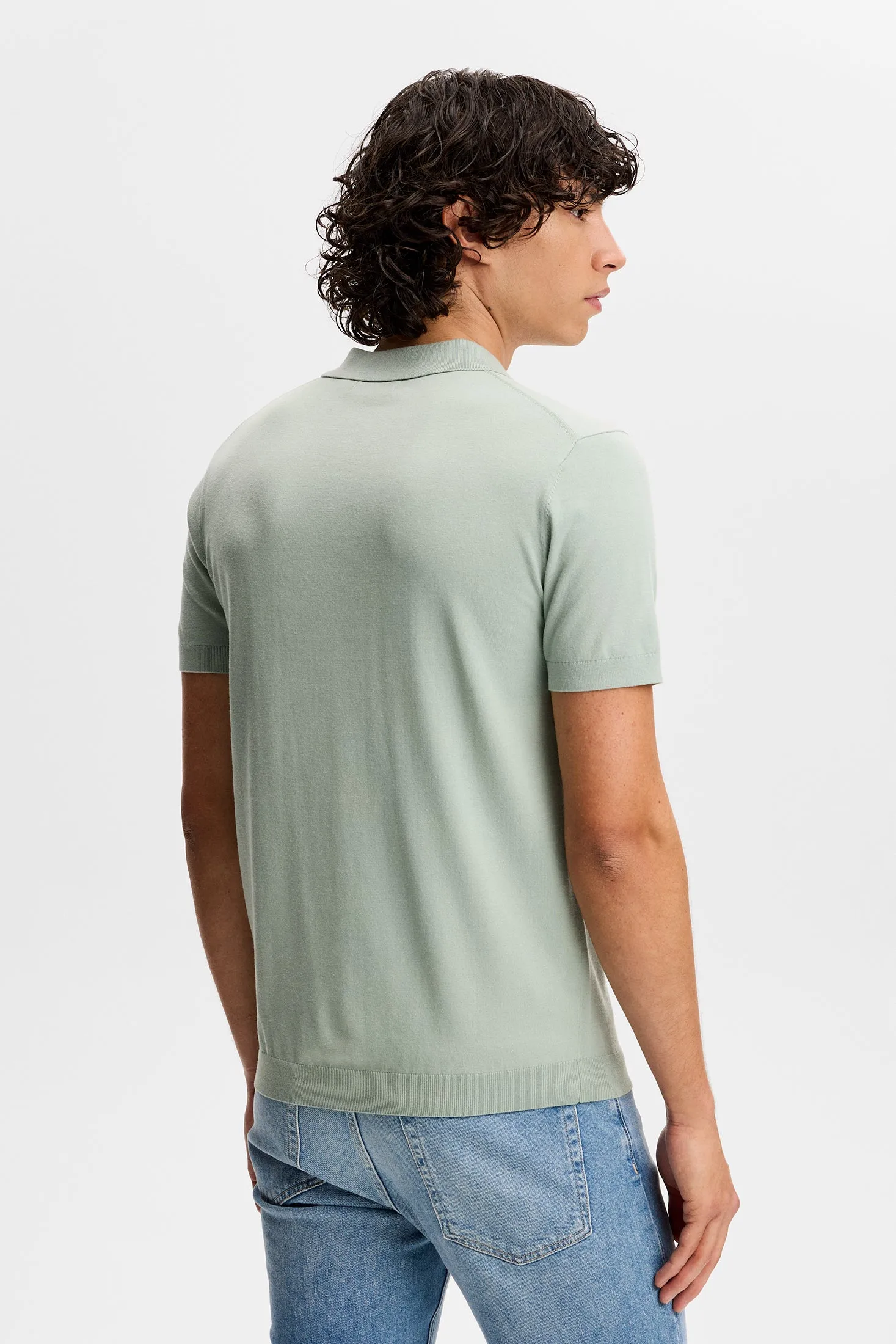 Ridge Knitted Polo / Jadeite sold by J. Lindeberg product image thumbnail 3