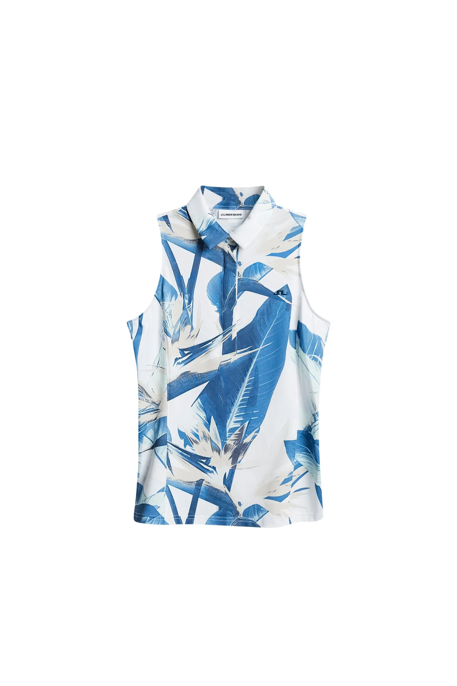 Dena Print Sleeveless Polo / Paradise Skylight M sold by J. Lindeberg