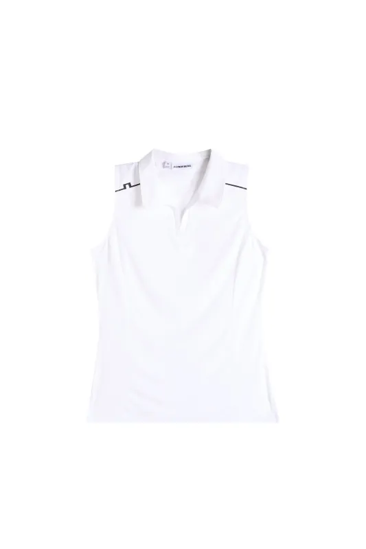 Leah Sleeveless Polo / White sold by J. Lindeberg