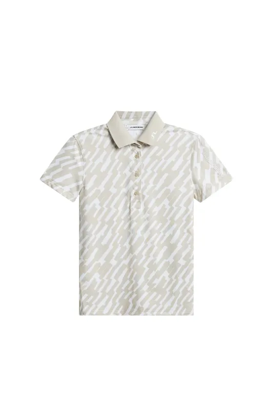 Tour Tech Print Polo / Oak Island Fossil M sold by J. Lindeberg