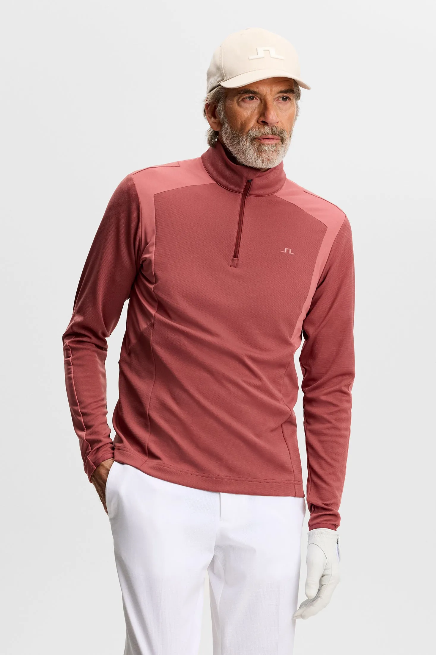 Lukas Quarter Zip Mid Layer / Apple Butter sold by J. Lindeberg product image thumbnail 2