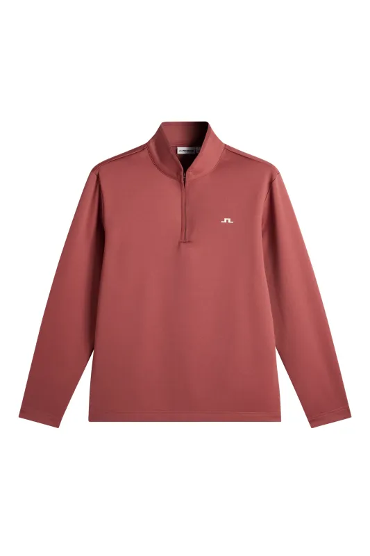 Clide Quarter Zip Mid Layer / Apple Butter sold by J. Lindeberg