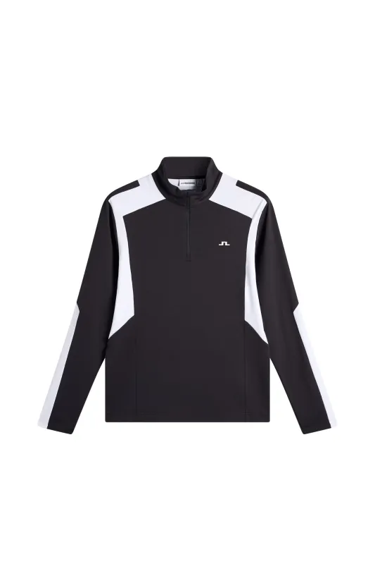 Lukas Quarter Zip Mid Layer / Black sold by J. Lindeberg