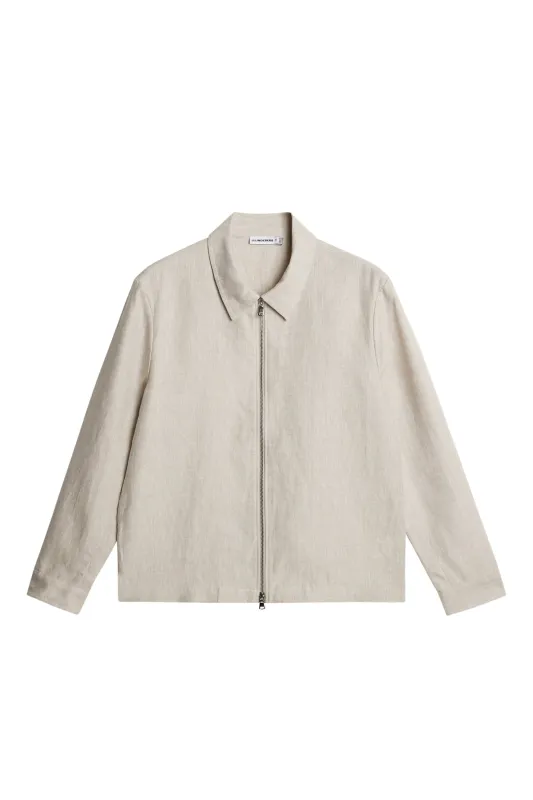 Julius Drape Linen Overshirt / Moonbeam made by J. Lindeberg