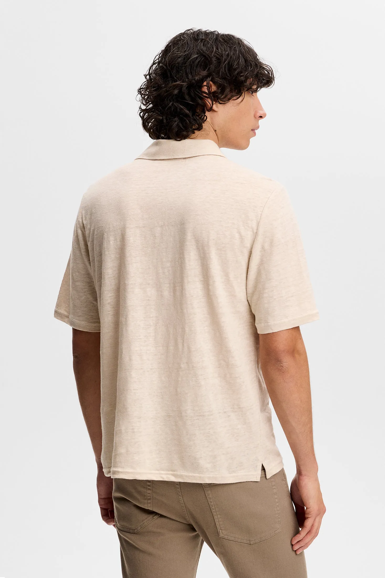 Roy Linen Polo / Moonbeam sold by J. Lindeberg product image thumbnail 3