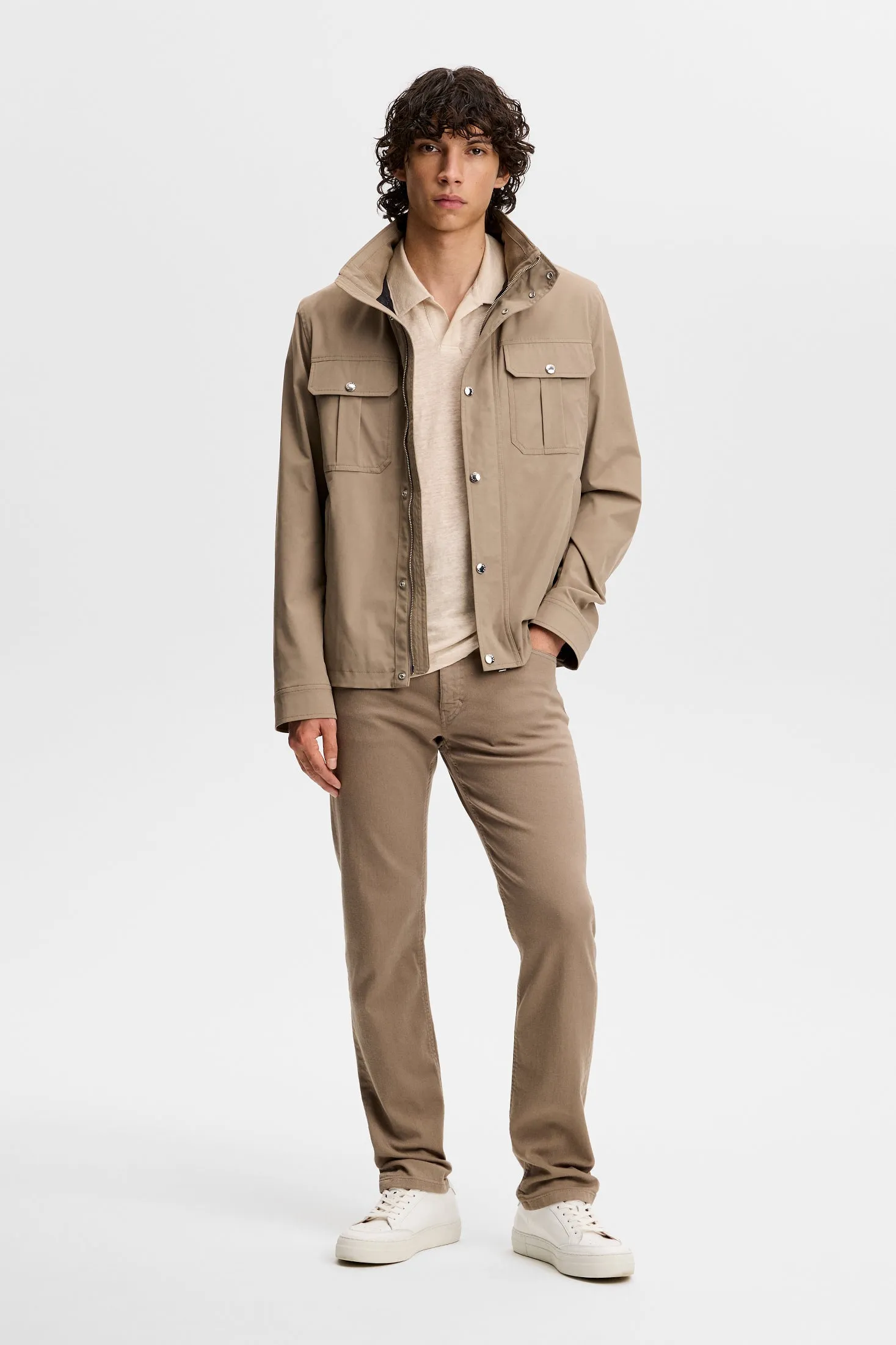 Roy Linen Polo / Moonbeam sold by J. Lindeberg product image thumbnail 4