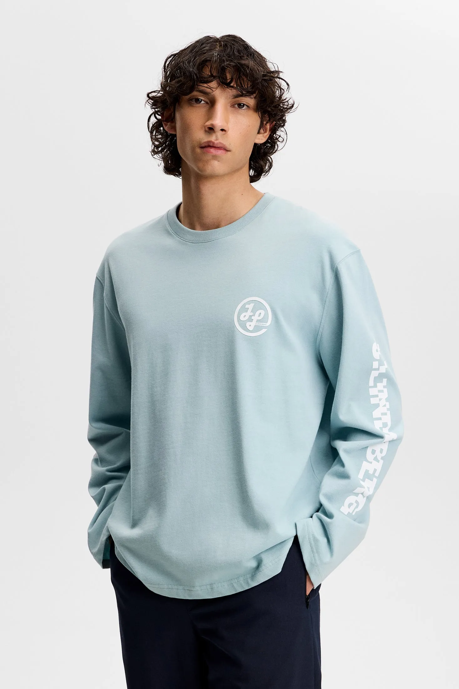 Walsh LS Print T-shirt / Forget-Me-Not sold by J. Lindeberg product image thumbnail 3