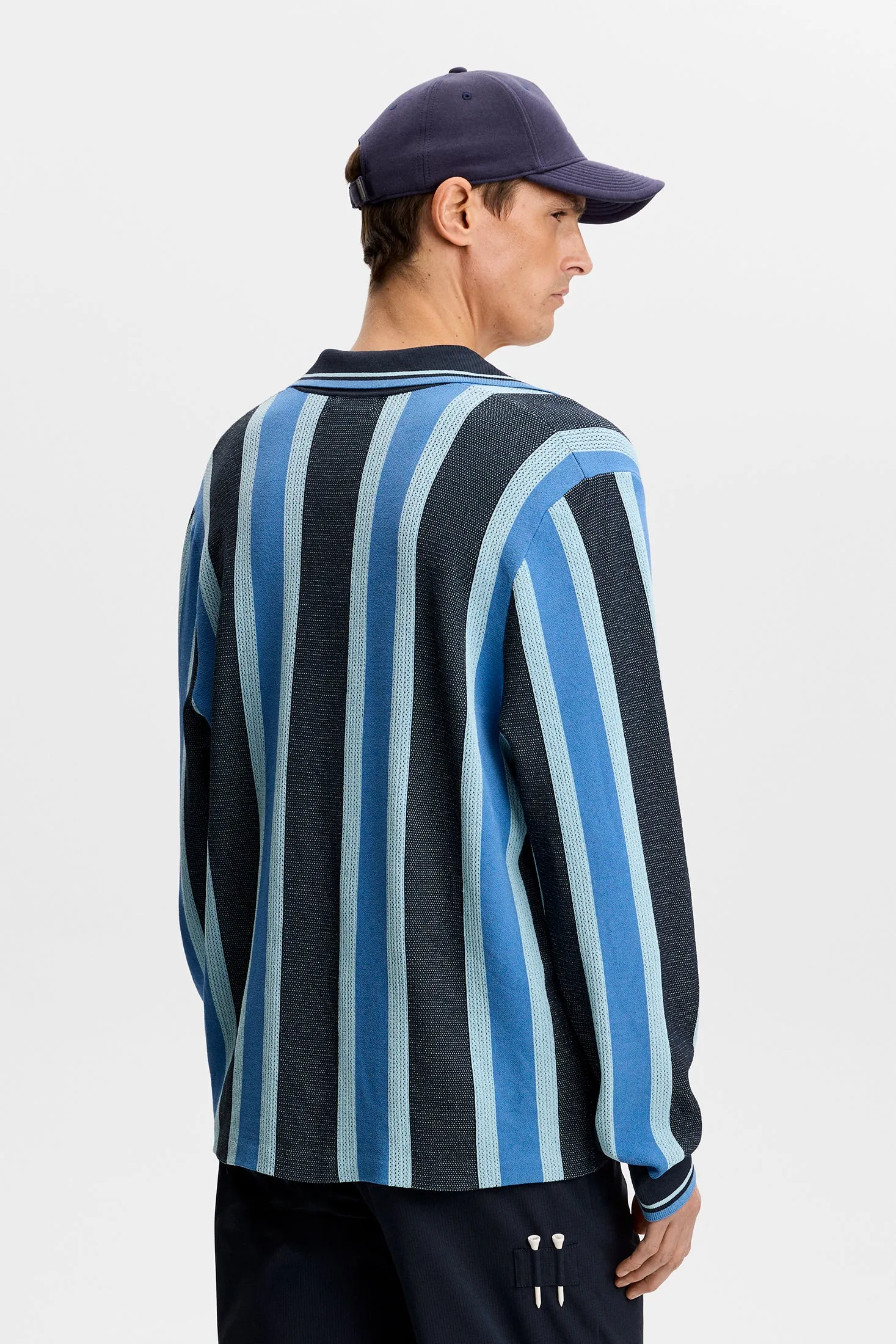 Silas Stripe Polo Knit / JL Navy sold by J. Lindeberg product image thumbnail 3