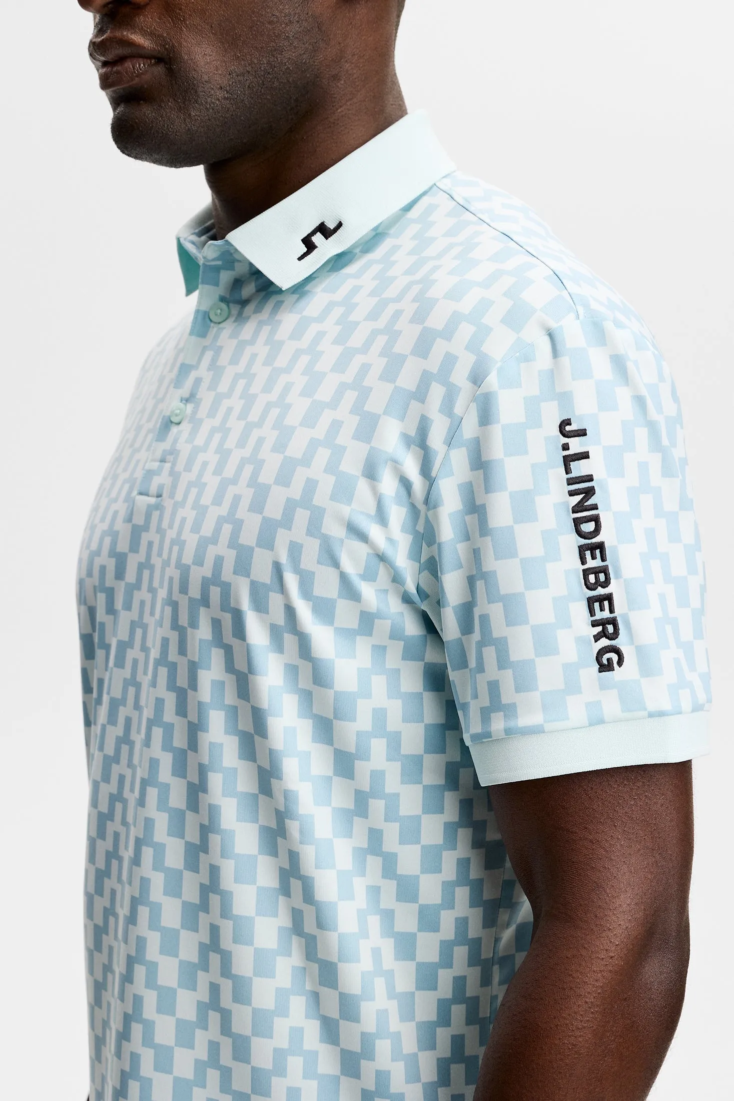 Tour Tech Print Polo / Bridge Stack Skylight M sold by J. Lindeberg product image thumbnail 5