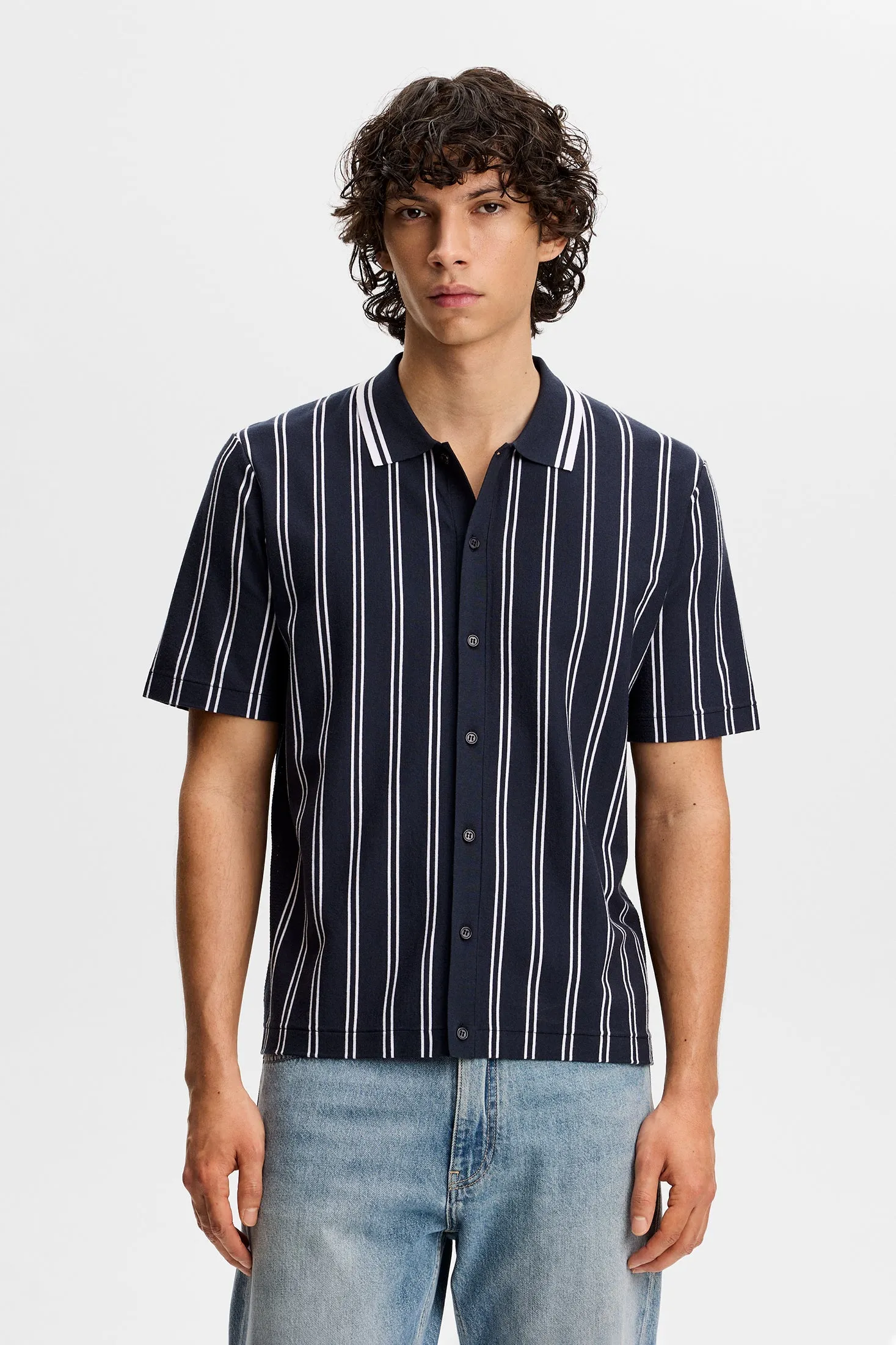 Rue Knit SS Shirt / JL Navy sold by J. Lindeberg product image thumbnail 3