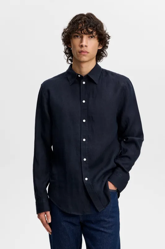Zachary Clean Linen Shirt / JL Navy made by J. Lindeberg