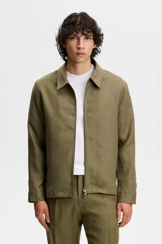 Julius Drape Linen Overshirt / Kalamata made by J. Lindeberg