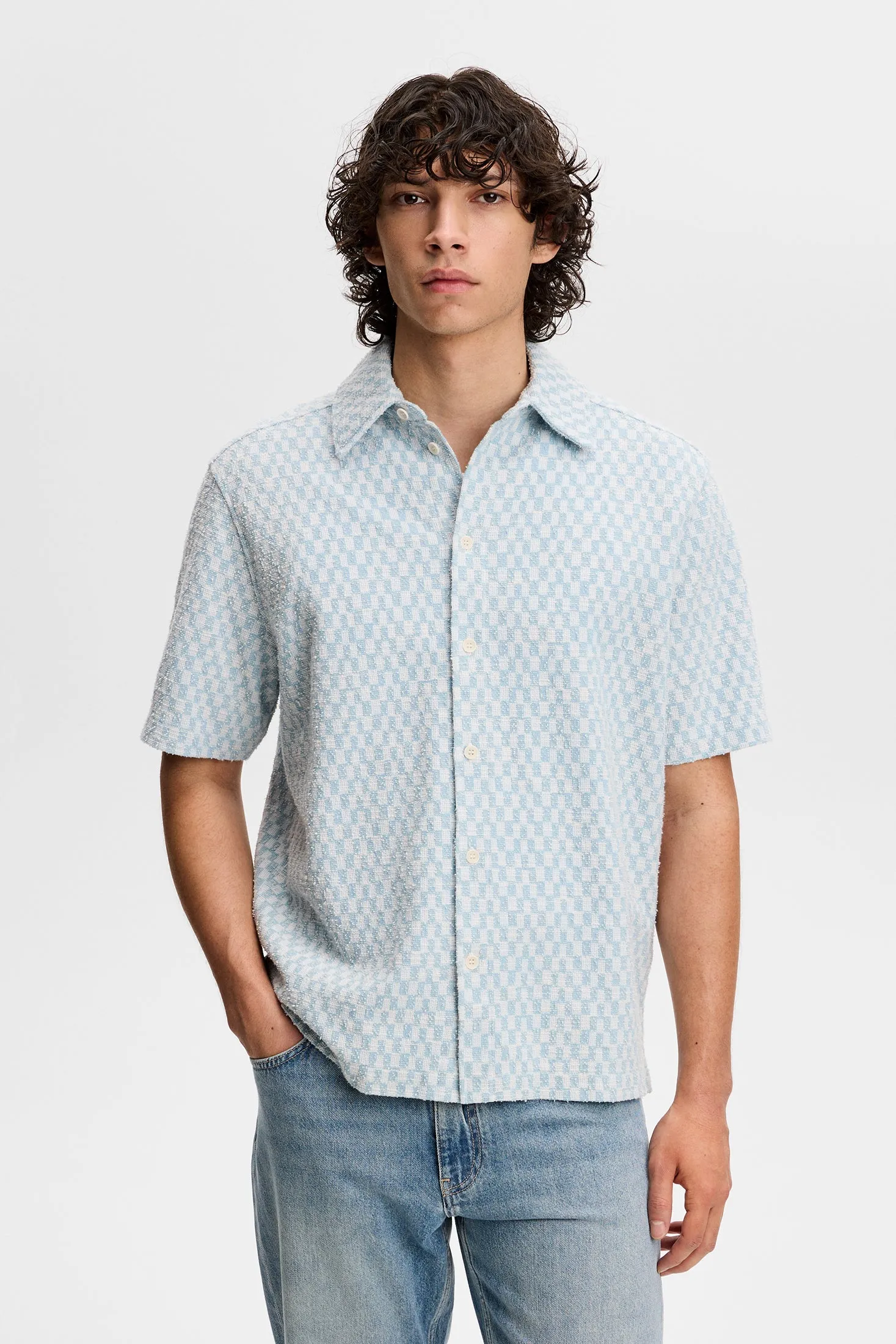Torpa Jacquard Shirt / Moonbeam sold by J. Lindeberg product image thumbnail 2