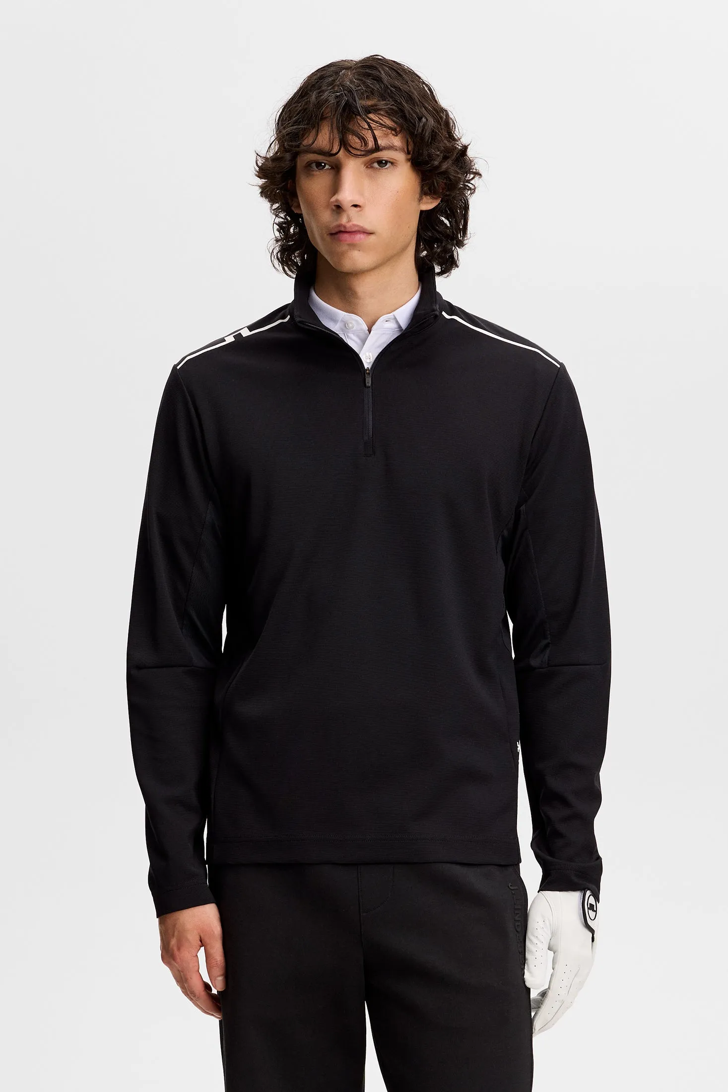 Leon Quarter Zip Mid Layer / Black sold by J. Lindeberg
