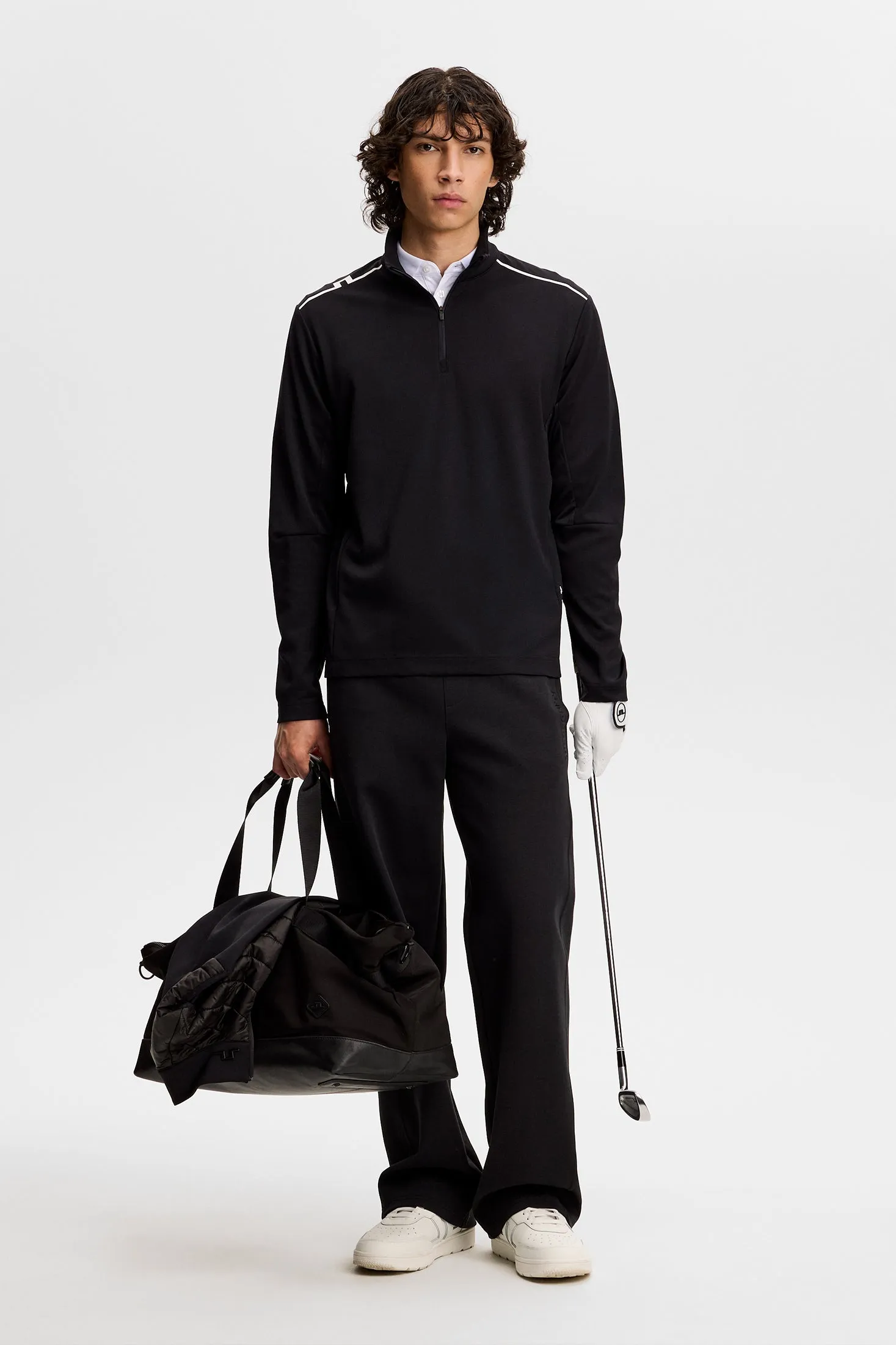 Leon Quarter Zip Mid Layer / Black sold by J. Lindeberg product image thumbnail 3