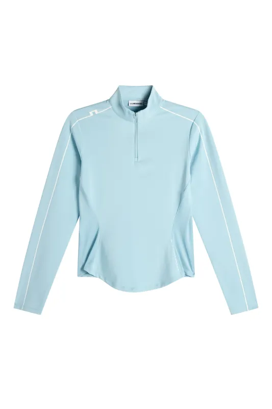 Adiola Quarter Zip Mid Layer / Forget-Me-Not sold by J. Lindeberg