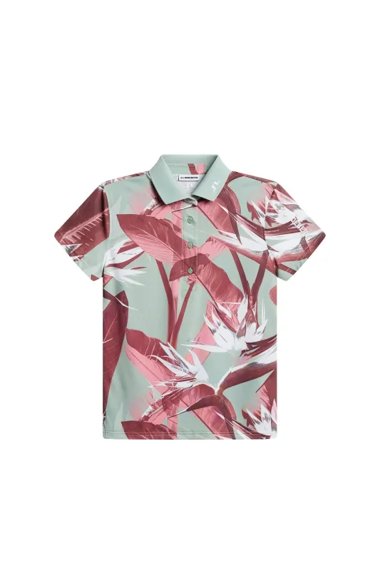 Tour Tech Print Polo / Paradise Jadeite M sold by J. Lindeberg