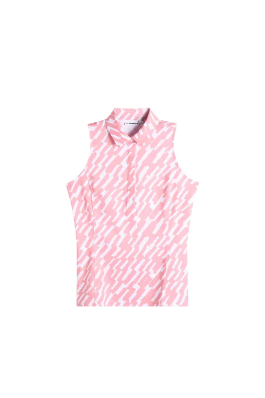 Dena Print Sleeveless Polo / Oak Flamingo M sold by J. Lindeberg