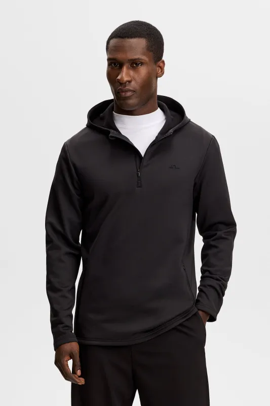 Aerial Quarter Zip Hood / Black sold by J. Lindeberg