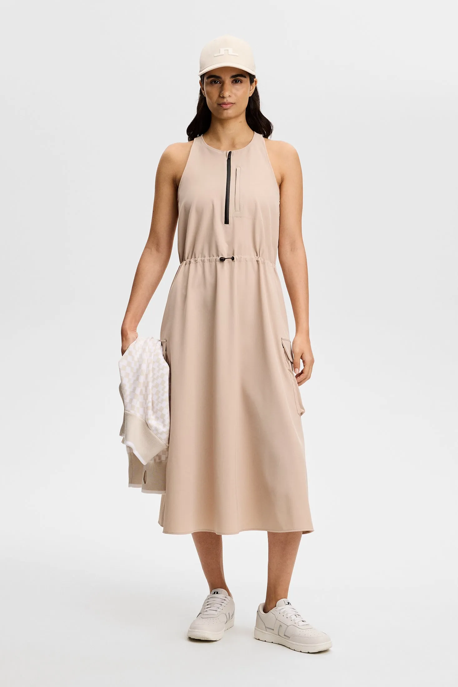 Merina Drape Dress / Moonbeam sold by J. Lindeberg product image thumbnail 3